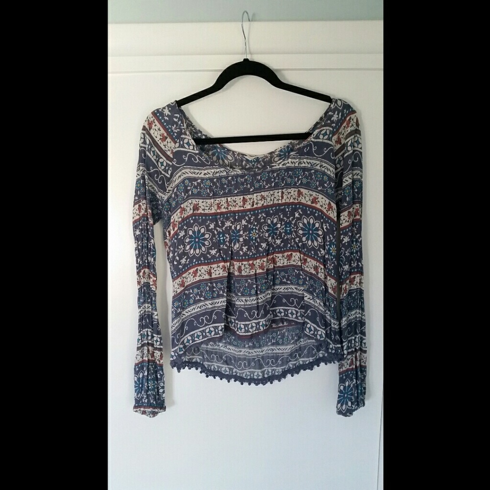 🍁SALE Bohemian long sleeve crop top